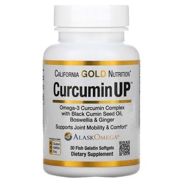 California Gold Nutrition, CurcuminUP, Omega-3 & Curcumin Complex, Joint Mobility & Comfort Support,Fish Gelatin Softgels