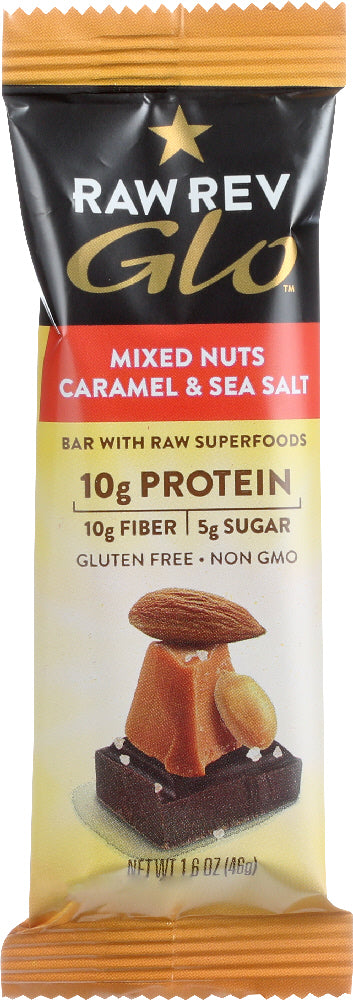 Raw Rev - Glo Bar Mixed Nuts, Caramel & Sea Salt