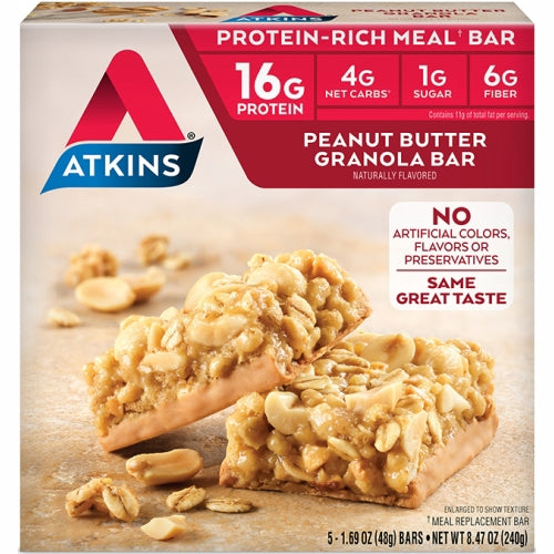 Advantage Bar Peanut Butter Granola Bar 5 pack By Atkins