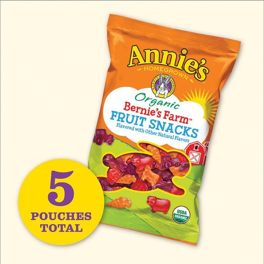 Annies Organic Bernies Farm, Fruit Snacks, 5 Pouches, (5 Count) (600126000)
