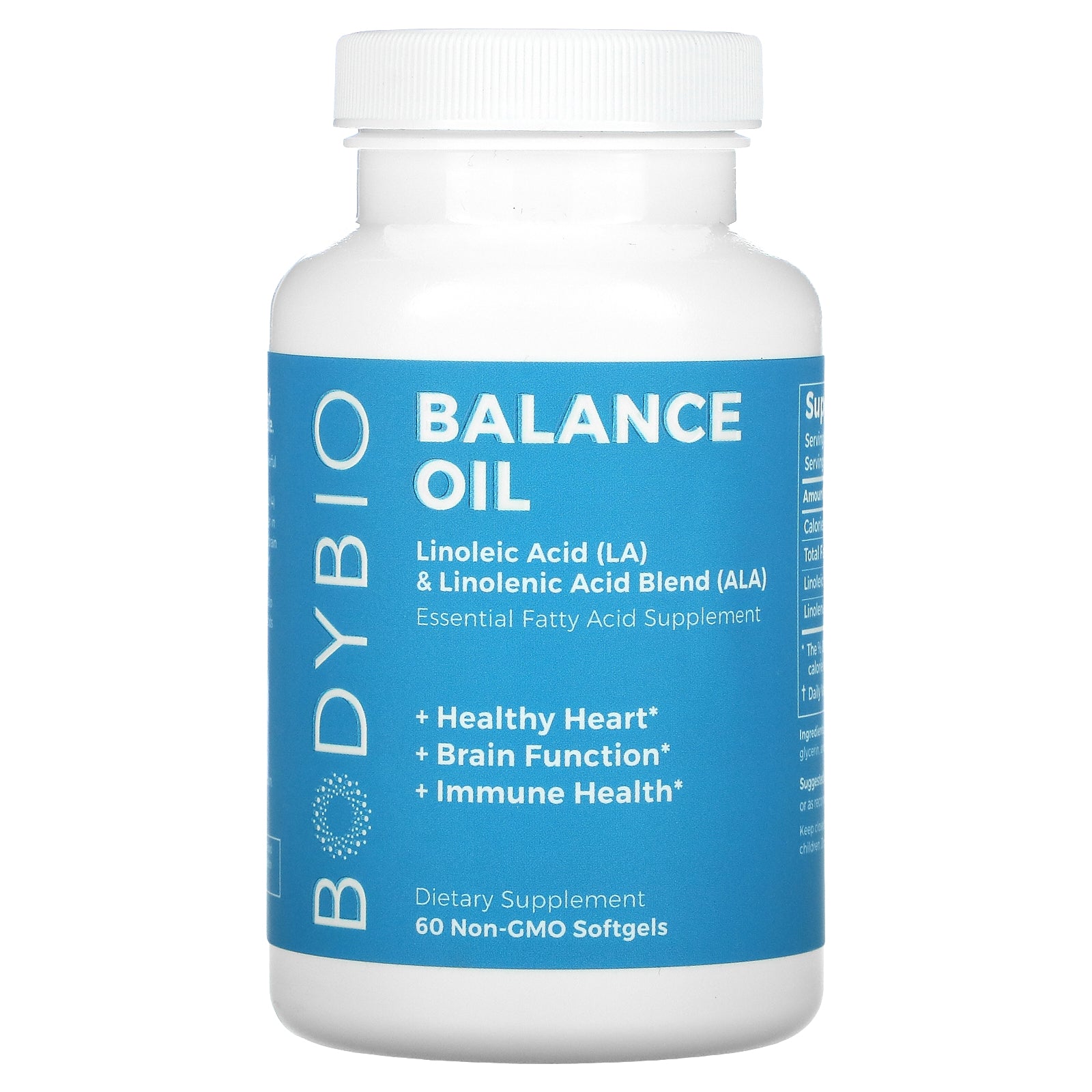 BodyBio, Balance Oil, Linoleic Acid (LA) & Linolenic Acid Blend (ALA), Non-GMO Softgels