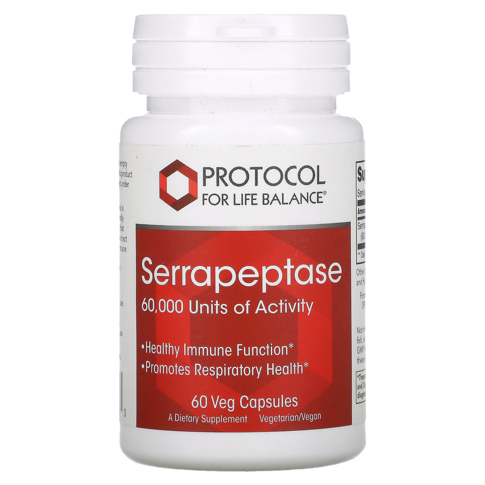 Protocol for Life Balance, Serrapeptase, 60,000 Veg Capsules