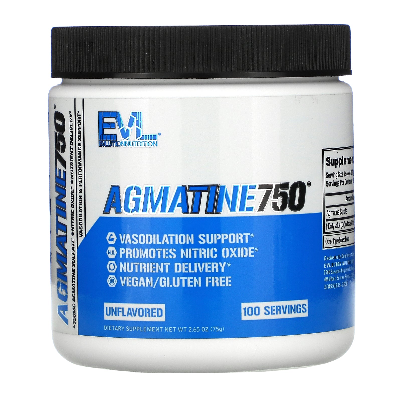Evlution Nutrition, Agmatine750, Unflavored