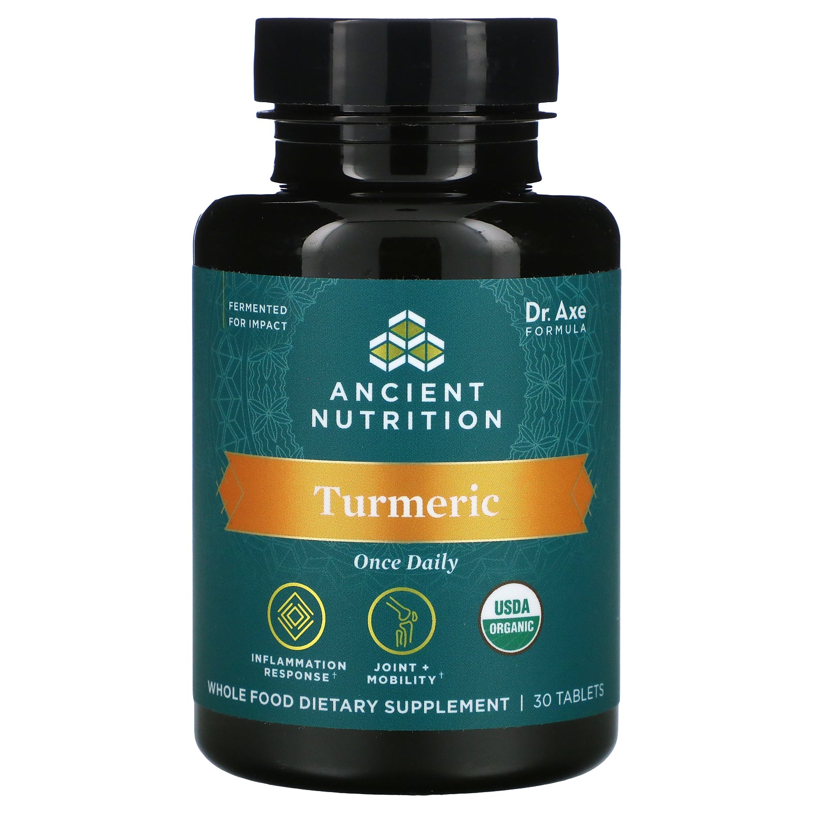 Dr. Axe / Ancient Nutrition, Turmeric, Once Daily Tablets