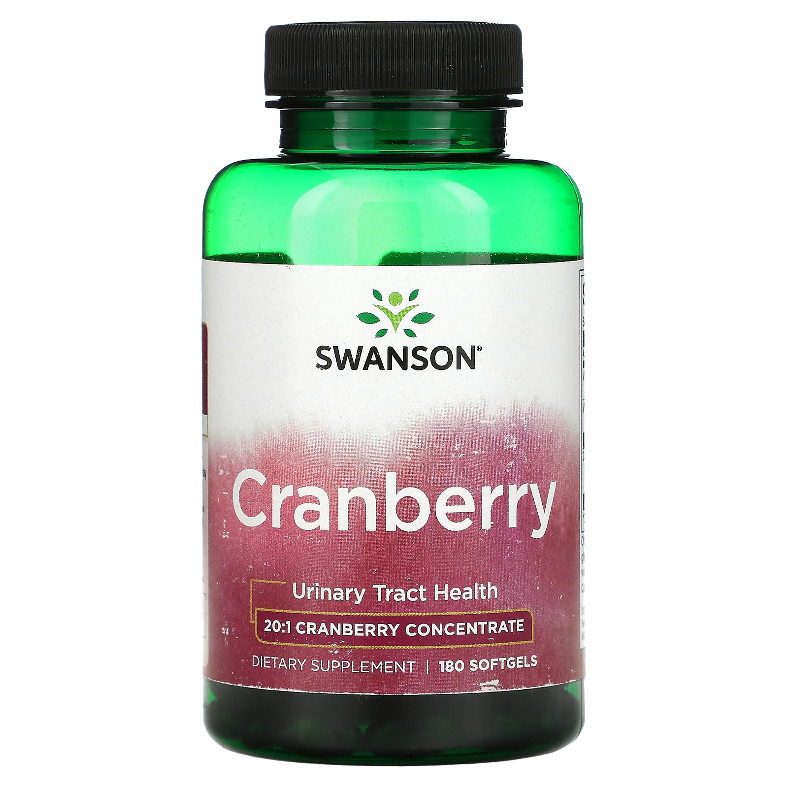 Swanson Cranberry - Supports Urinary Tract Health, Bladder Control, and Promotes Healthy Kidney Function - Cranberry Supplement Made with 20:1 Cranberry Juice Concentrate - (180 Softgels)