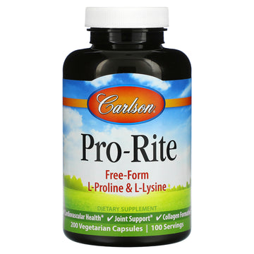 Carlson Labs, Pro-Rite, Free-Form L-Proline & L-Lysine