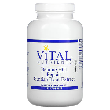 Vital Nutrients, Betaine HCl, Pepsin, Gentian Root Extract Capsules