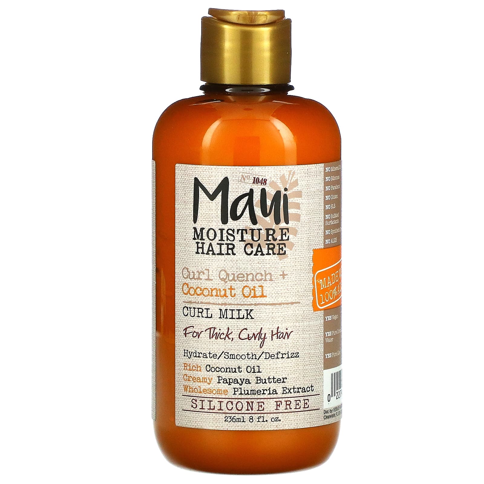 Maui Moisture, Curl Quench + Coconut- Oil, Curl Milk, For Thick, Curly Hair