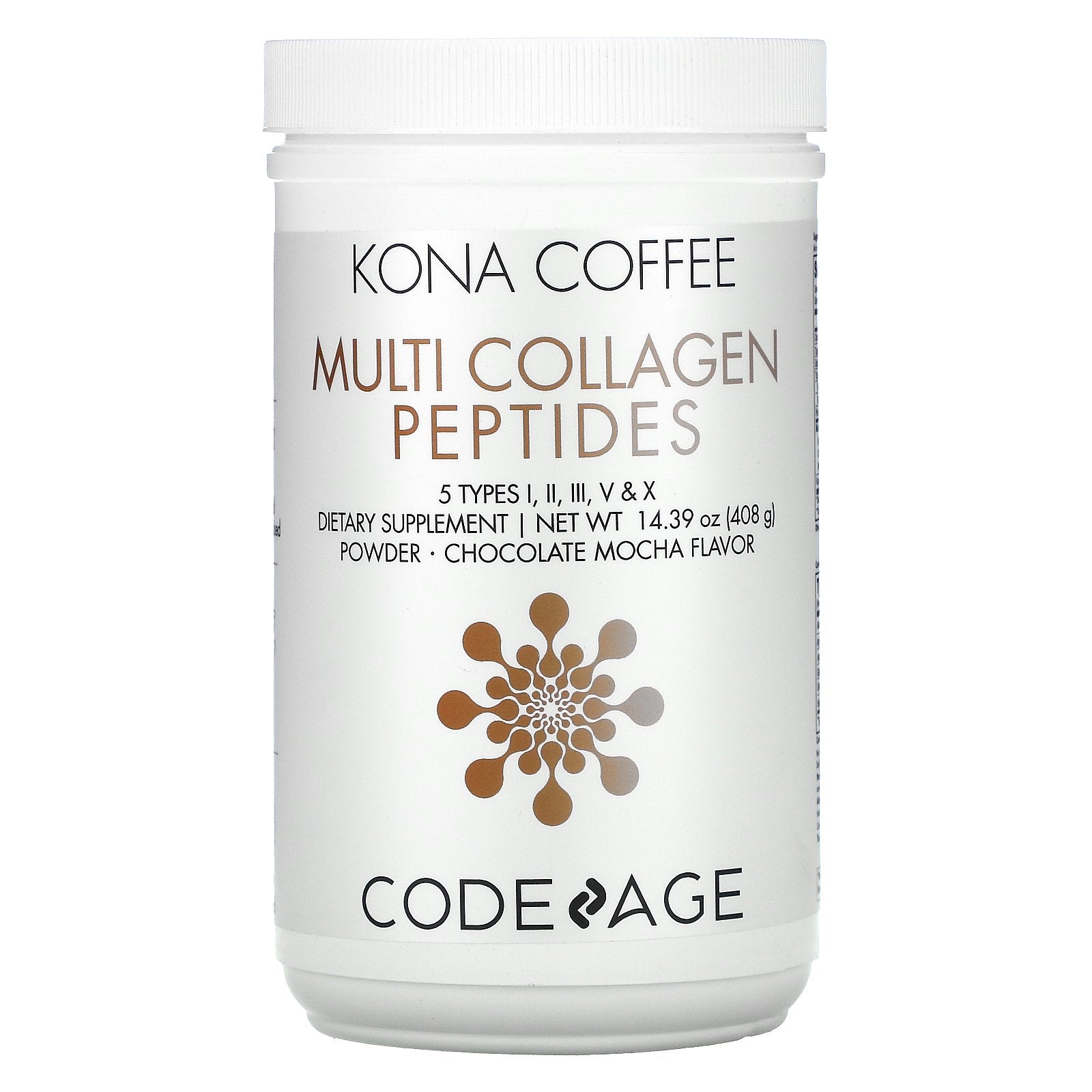 CodeAge, Kona Coffee, Multi Collagen Peptides, Chocolate Mocha