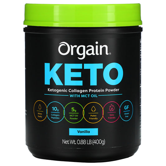 Orgain, Keto, Ketogenic Collagen Protein Powder with MCT Oil,  0.88 lb (400 g)