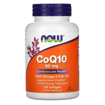 Now Foods, Coq10 With Omega-3 Fish Oil, 60 Mg Softgels