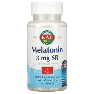 KAL, Melatonin SR with Vitamin B6, 3 mg