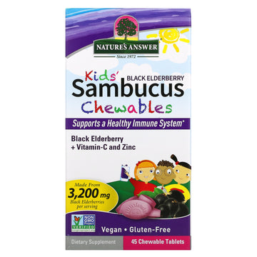 Nature's Answer, Kid's Sambucus Chewables, Black Elderberry + Vitamin-C and Zinc