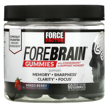 Force Factor, Forebrain Gummies, Memory Support, Mixed Berry