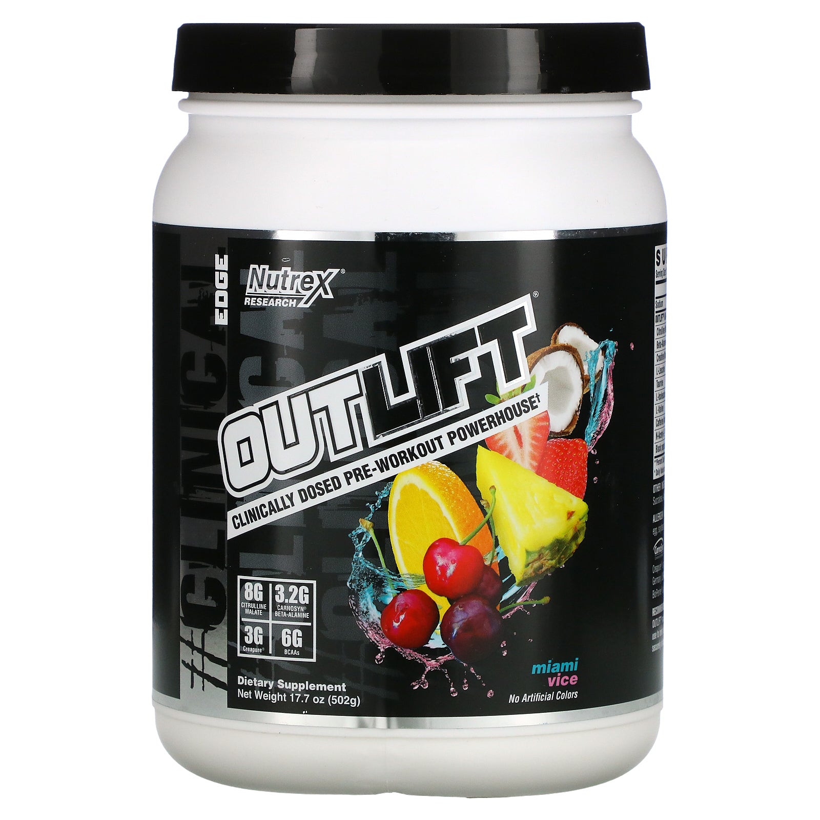 Nutrex Research, Outlift, Clinically Dosed Pre-Workout Powerhouse, Miami Vice