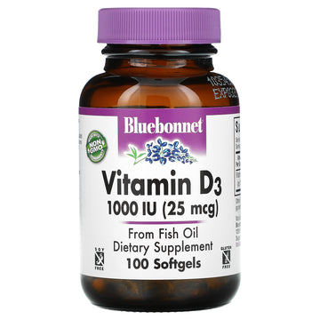 Bluebonnet Nutrition, Vitamin D3, 25 mcg (1,000 IU), Softgels