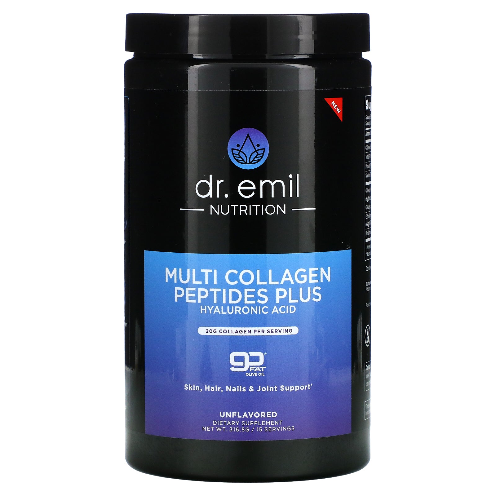Dr Emil Nutrition, Multi Collagen Peptides Plus Hyaluronic Acid Powder, Unflavored