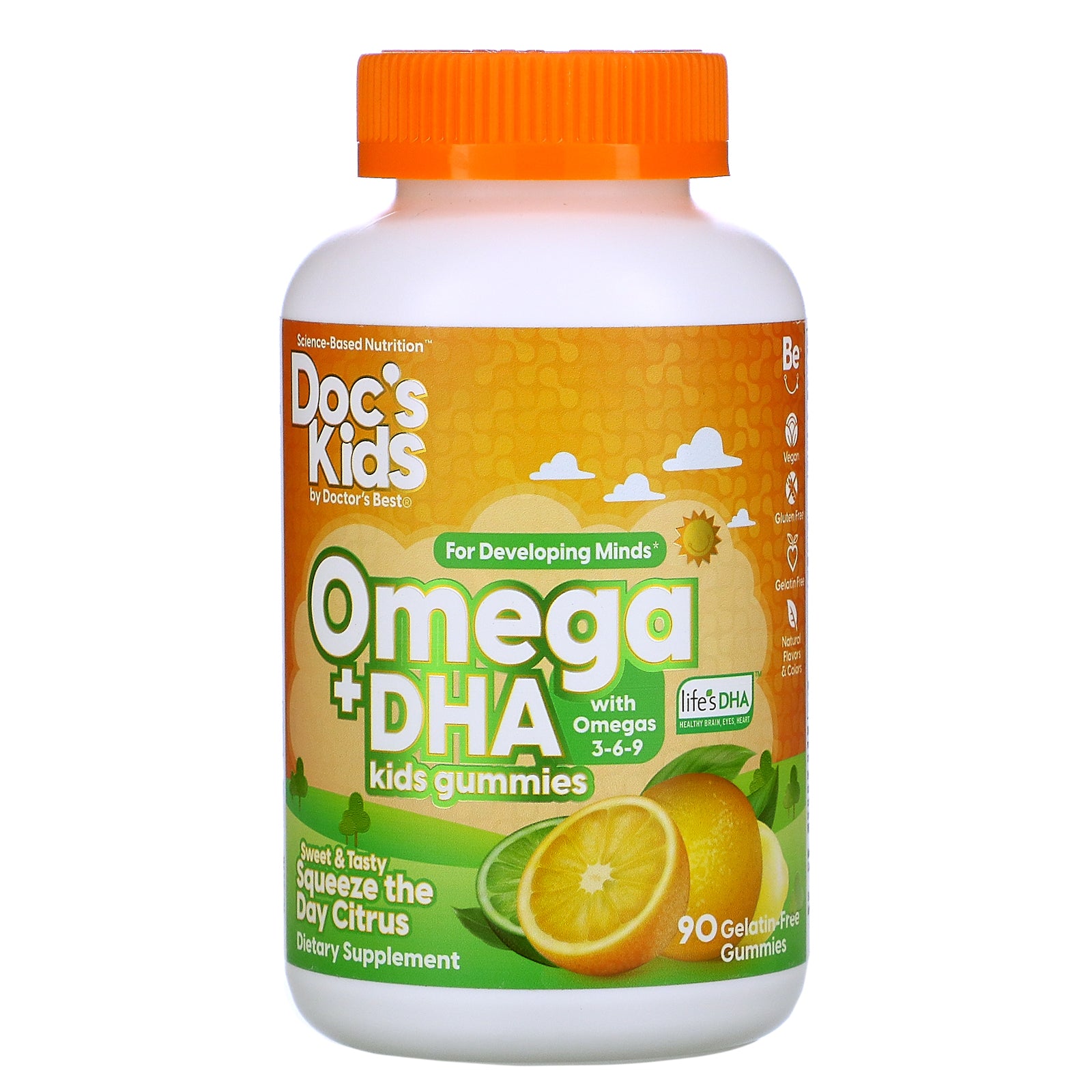 Doctor's Best, Doc's Kids, Omega + DHA Kids Gummies, Citrus