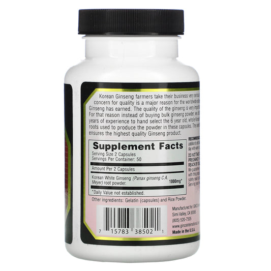 Imperial Elixir, Korean White Ginseng,  Capsules