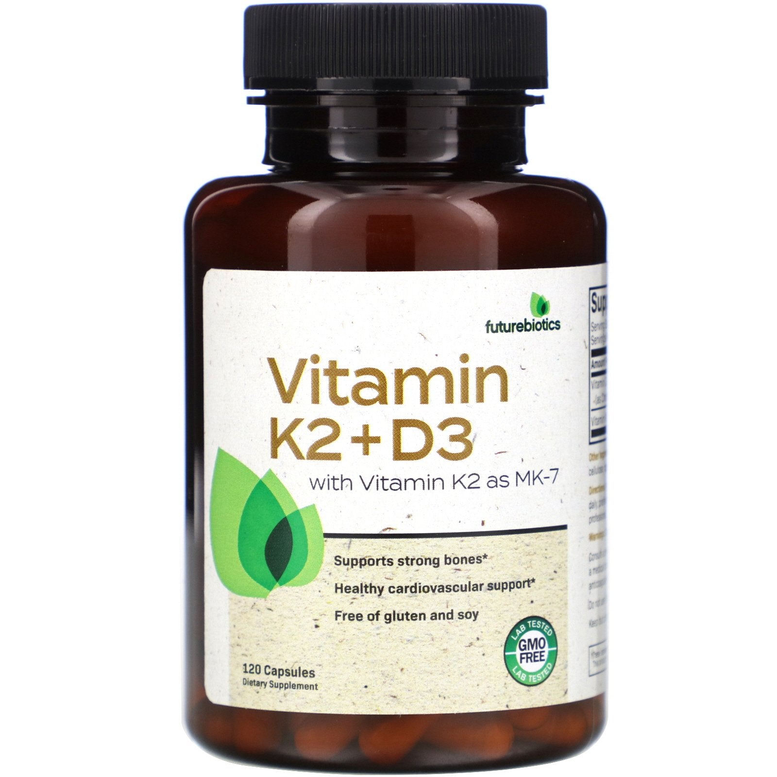 FutureBiotics, Vitamin K2 + D3 with Vitamin K2 as MK-7, Capsules