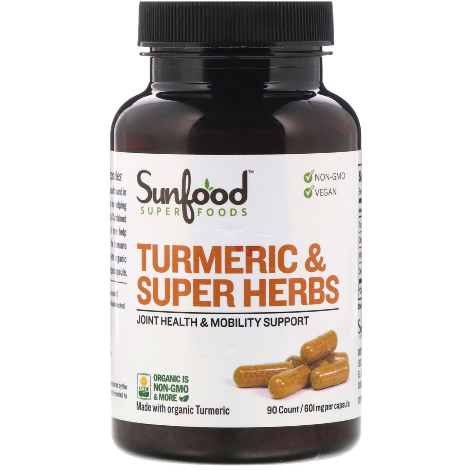 Sunfood, Turmeric & Super Herbs, 601 mg, Capsules