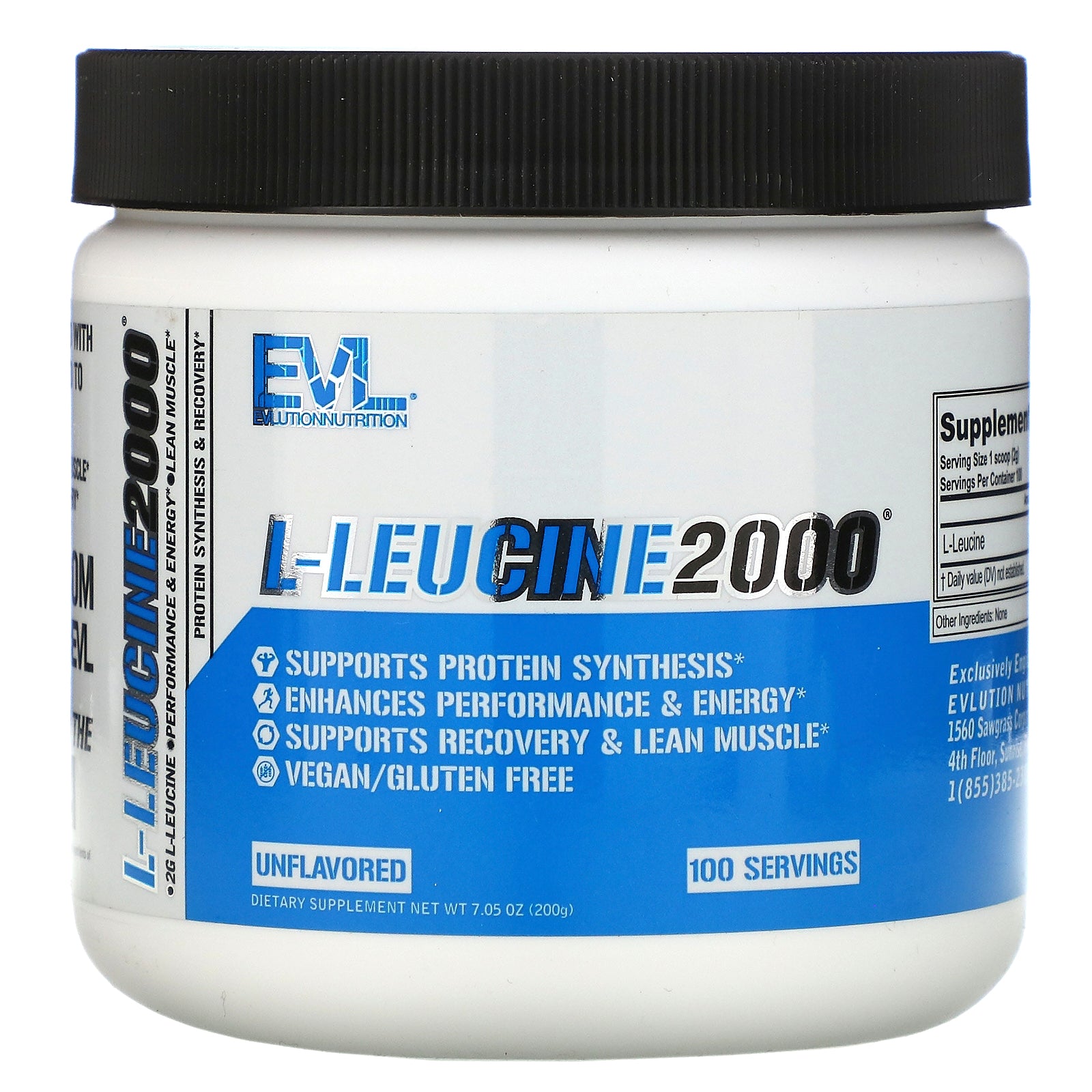 Evlution Nutrition, L-Leucine2000, Unflavored