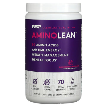 RSP Nutrition, AminoLean, Amino Acids + Anytime Energy, Blackberry Pomegranate