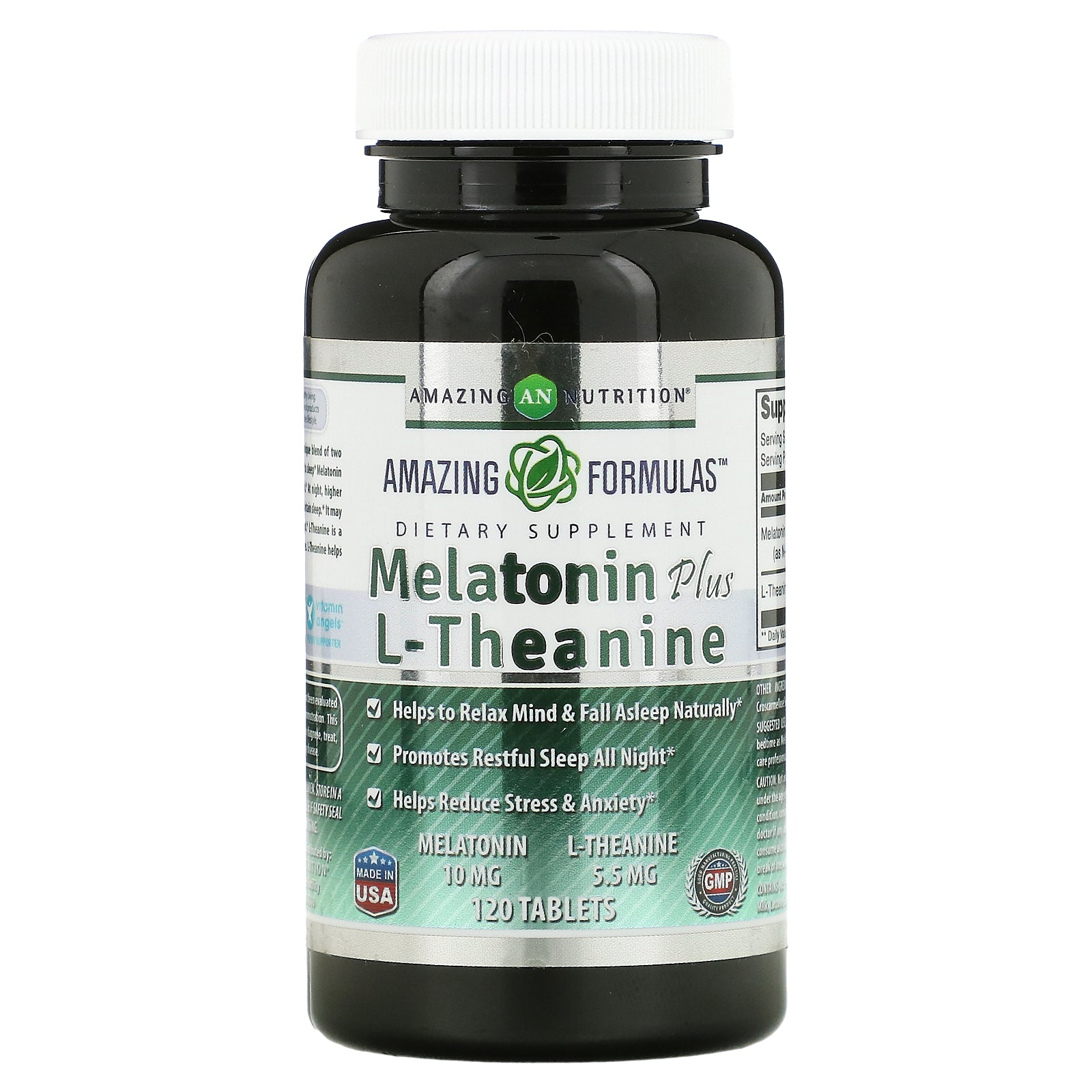Amazing Nutrition, Melatonin Plus L-Theanine, 10 mg