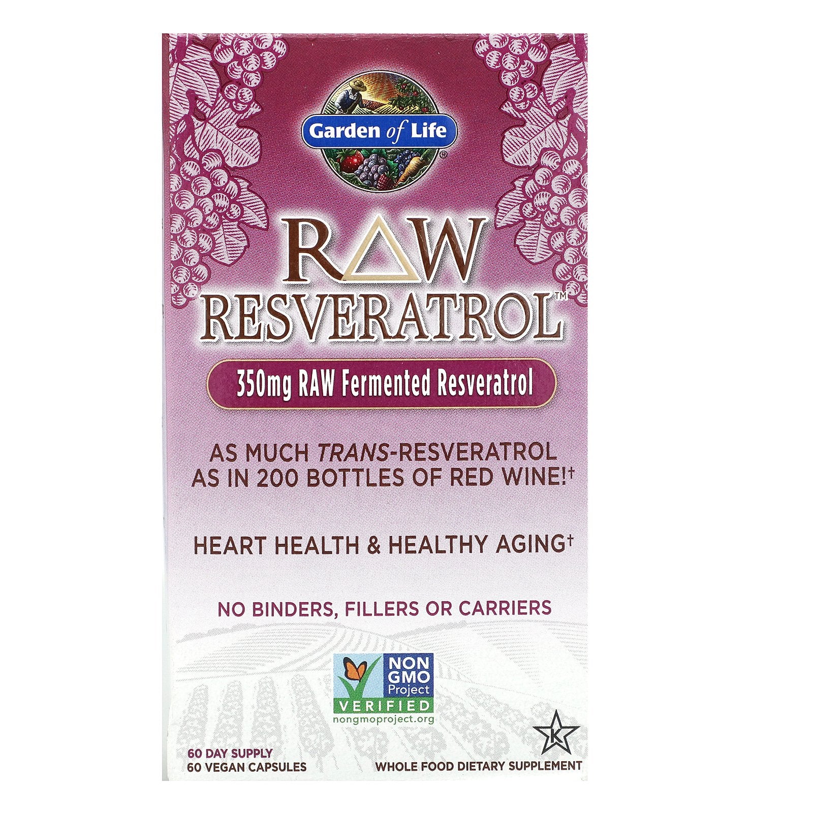 Garden Of Life, Raw Resveratrol, 350 Mg Vegan Capsules