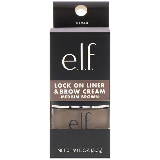E.L.F., Lock On, Liner And Brow Cream, Medium Brown