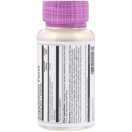 Solaray, Super Rhodiola Root Extract, 500 mg, VegCaps
