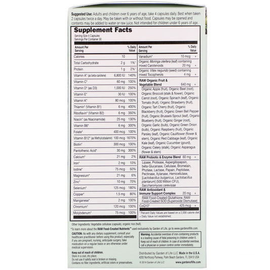 Garden Of Life, Vitamin Code, Family, Raw Whole Food Multivitamin