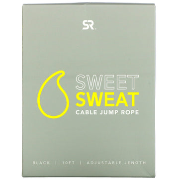 Sports Research, Sweet Sweat Cable Jump Rope, Black