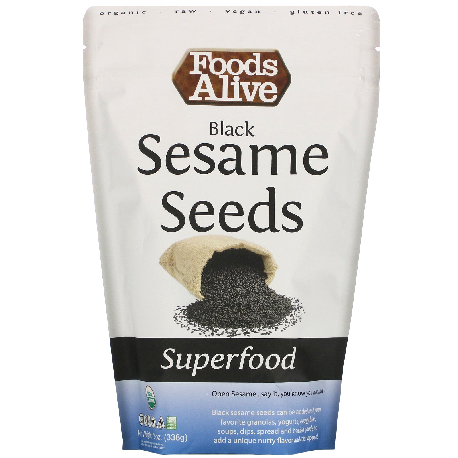 Foods Alive Black Sesame Seed Raw  - Vegan