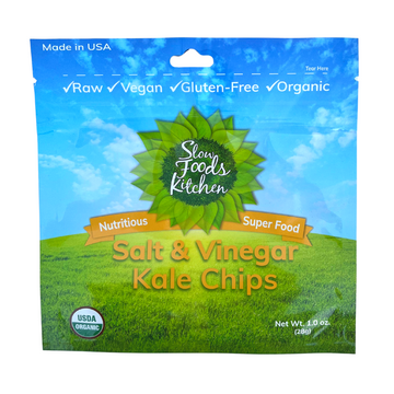 Slow Foods Kitchen Salt & Vinegar Kale Chips | Snack Packs | 10 Count