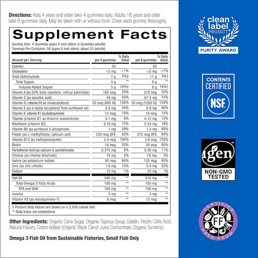 SmartyPants Daily Family Multivitamin Gummy: Vitamin C, Vitamin D3, &