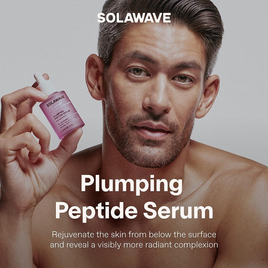 Solawave Plumping Peptide Serum Rejuvenates skin with Solabiome, Triple Hyaluronic Acid, Avocado Peptides for Radiant Complexion