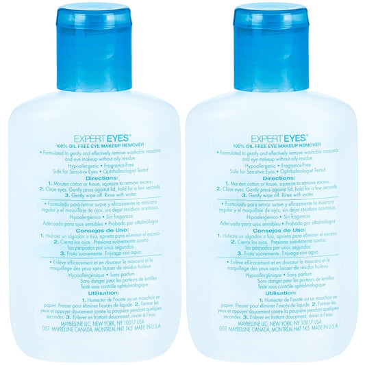 Maybelline New York Expert Eyes Oil-free Eye Makeup Remover, 2 Count