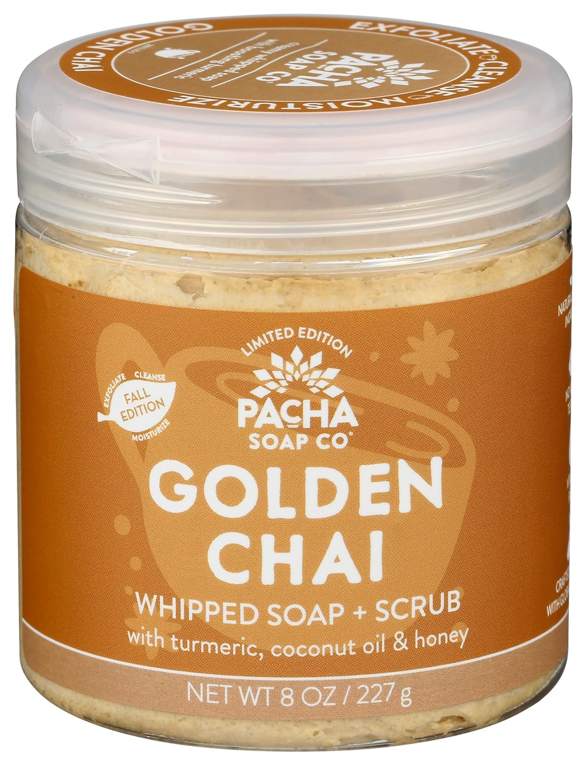 PACHA SOAP Golden Chai Whipped Soap & Scrub, 8
