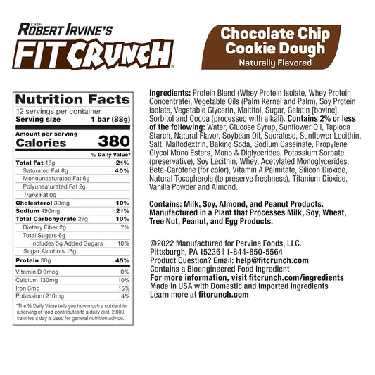 FITCRUNCH Full Size Protein Bars, Designed by Robert Irvine, 6-Layer Baked bar