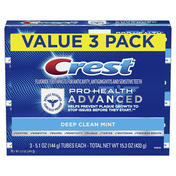 Crest Pro Health Advanced Deep Clean Toothpaste, Mint, 5.1 , Pack of 3