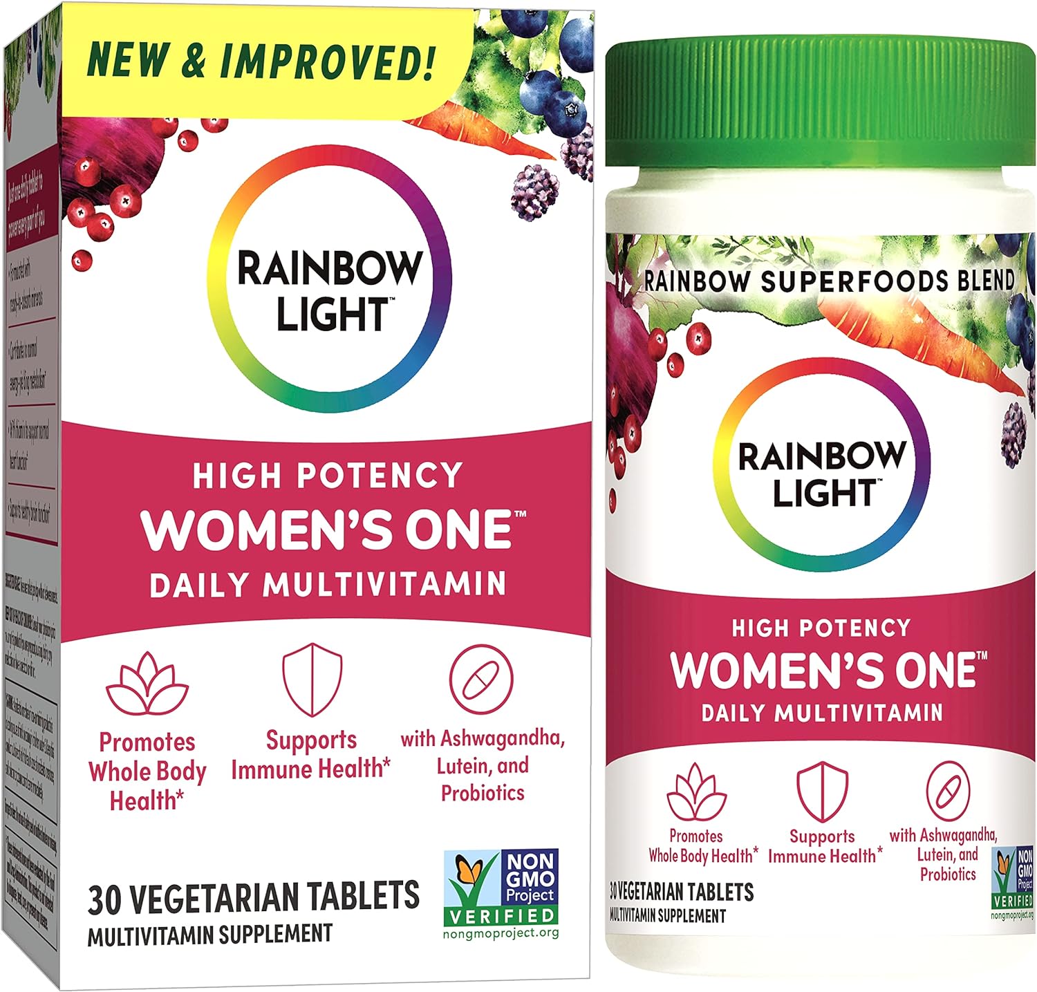 Rainbow Light Multivitamin For Women, Vitamin C, D & Zinc, Probiotics,