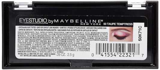 Maybelline New York Eye Studio Color Plush Silk Eyeshadow, Taupe Temptress 50, 0.09