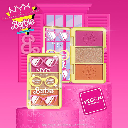 NYX PROFESSIONAL MAKEUP BARBIE, Mini Cheek Palette - Greeting From BARBIE Land