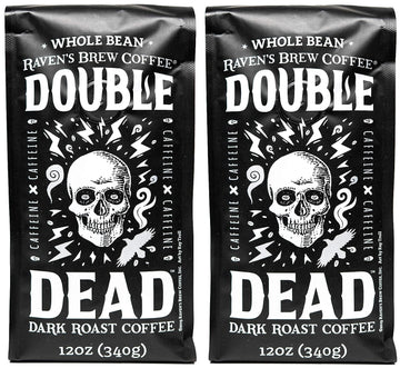 Raven's Brew Coffee High Caffeine Coffee Dark Roast Whole Bean – Double Dead 2-pack