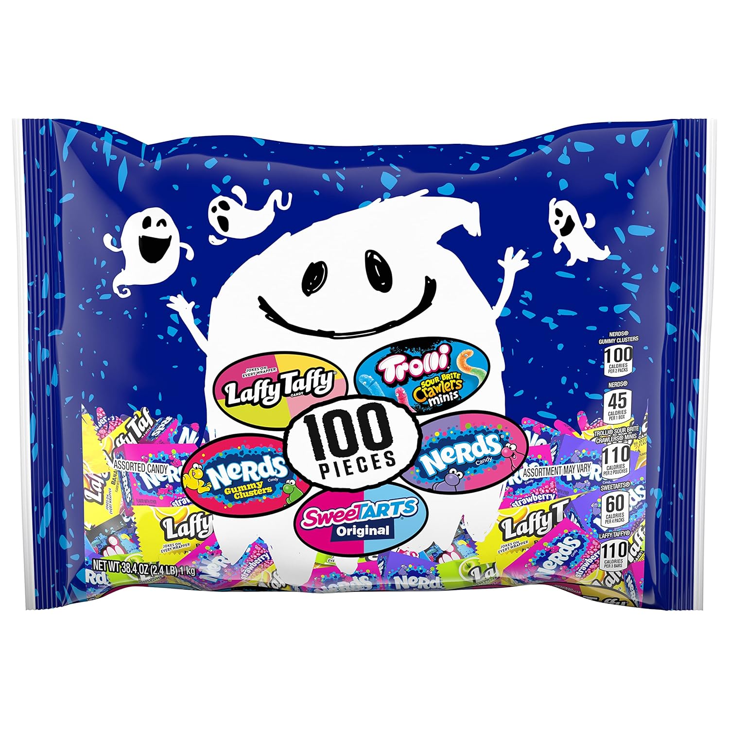 Assorted Halloween Trick or Treat Candy, Ghost Goodies, 100ct Bag