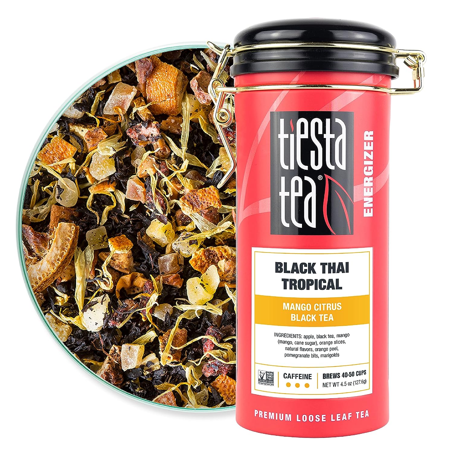Tiesta Tea - Black Thai Tropical, Mango Citrus Black Tea, Loose Leaf, Up to 50 Cups, Make Hot or Iced, Caffeinated, Refillable Tin