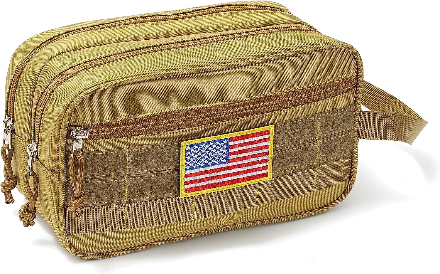 YAEISM Toiletry Bag for Men Travel Bag, Three Layer Dry Wet Separate Travel Toiletry Bag Water-Resistant Shaving Bag Molle Dopp Kit for Men Women for Travel (Brown)