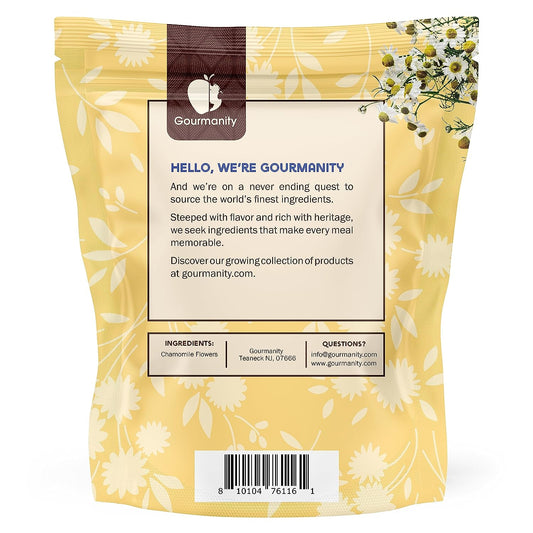 Gourmanity Dried Chamomile Flowers, Chamomile Tea Loose Leaf, Chamomile Flowers Bulk, Loose Chamomile Flowers, Chamomile Dry for Best Chamomile Tea, Non-GMO, Gluten Free, Allergen Free, Kosher