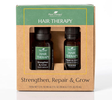 Plant Therapy Hair Therapy Blend & Serum Set - Strengthen, Repair and Grow Shiny Healthy Hair, 1  Serum & 10 mL Essential Oil Blend